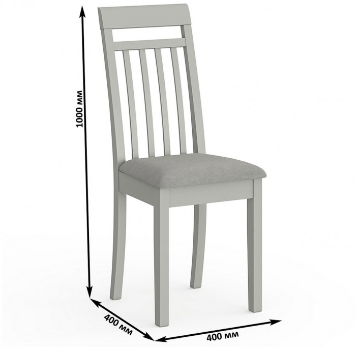 Два стула Мебель--24 Гольф-11 разборных, цвет серый, обивка ткань велюр серый 63, ШхГхВ 40х40х100 см., от пола до верха сиденья 47 см.