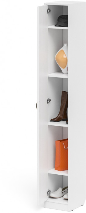 Прихожая П-6-350 Пенал, цвет белая шагрень/фасады МДФ белое дерево фрезеровка прованс, ШхГхВ 30х35х210 см., универсальная сборка