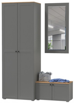 Остин Прихожая 18, цвет серый графит/дуб крафт золотой, ШхГхВ 160х54,3х229,6 см., универсальная сборка