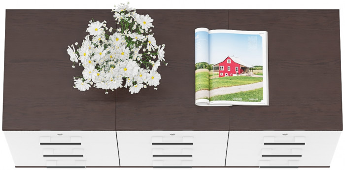 Три тумбы выкатных С-МД-3-02, венге/белый шагрень