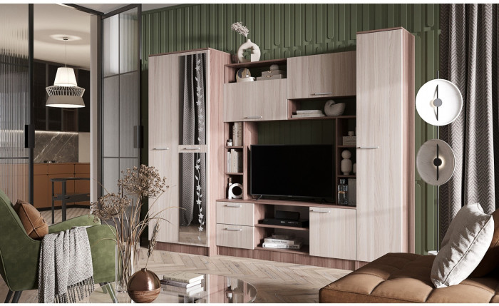 Гостиная Флора ЛДСП (Венге / дуб беленый)