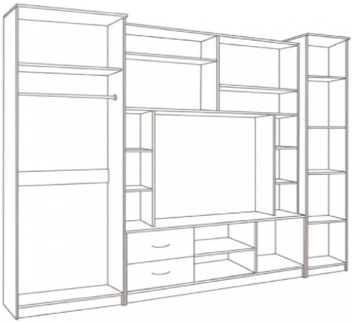 Гостиная Флора ЛДСП (Венге / дуб беленый)