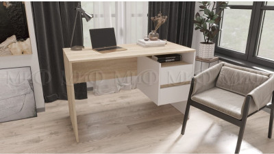 Компьютерный стол №9 (Дуб Сонома / белый)