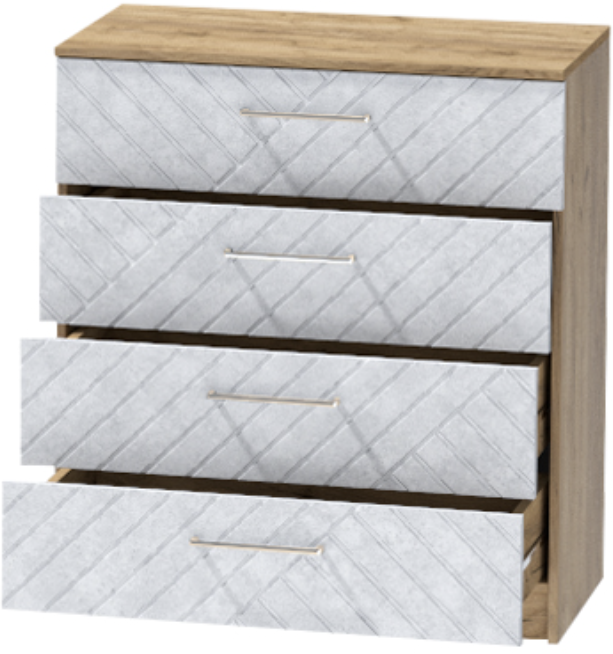 Комод №1 "Иннэс-7", Крафт золотой/Бетон снежный