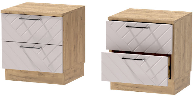 Тумба-6 прикроватная напольная "Иннэс-7", Крафт золотой/Грэй софт