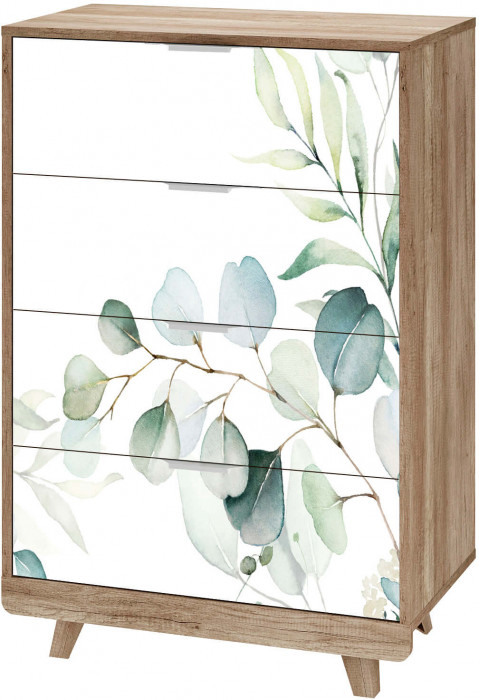 Комод "Мегаполис" КМ-02 Дуб каньон/фотопечать "Эвкалипт"