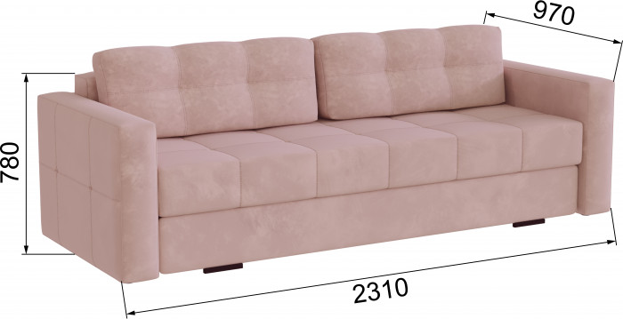 Диван раскладной Брэй пыльная роза