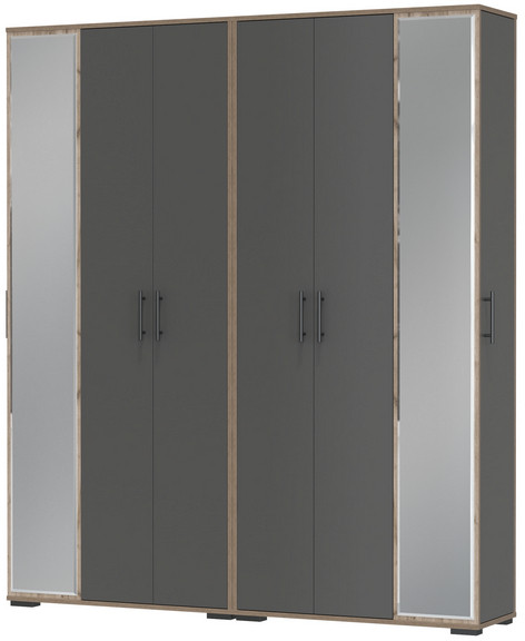 Две прихожих Домино-мини 2-3421дкт/граф, цвет дуб крафт табачный/графит, ШхГхВ 176х36х202 см.