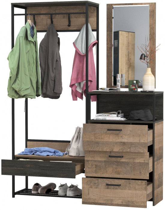 Трувор Прихожая 220, дуб гранж песочный/интра