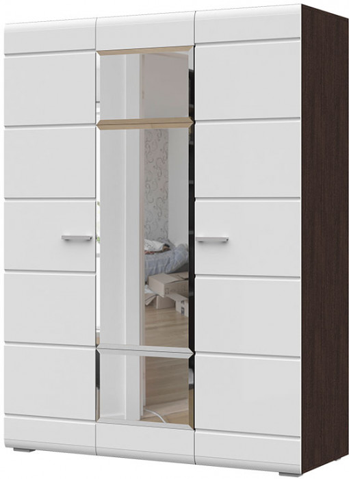 Вегас Шкаф 3-х ств 1500*2000*570 венге/белый глянец