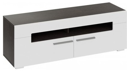 Фьюжн ТД-260.03.11 Тумба для ТВ (Белый глянец, Венге Линум)