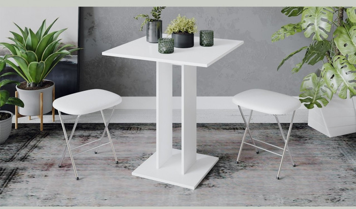 Анкона Стол обеденный Тип 1 (Белый/Белый)