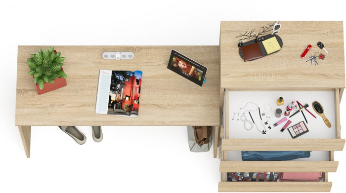 Мори письменный стол МСП1200.1 + Комод МК700.5, дуб сонома