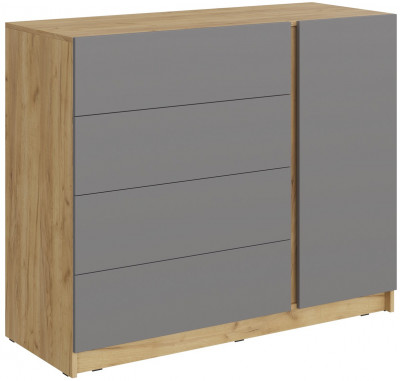 Бостон Комод КМ-001 ЛДСП, крафт золотой/серый шифер