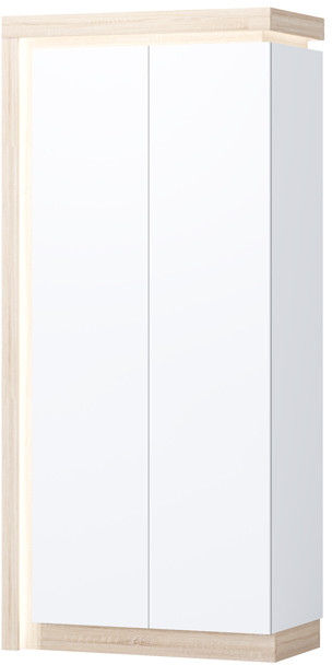 Астра Шкаф №1, Белый глянец/Сонома (подсветка)