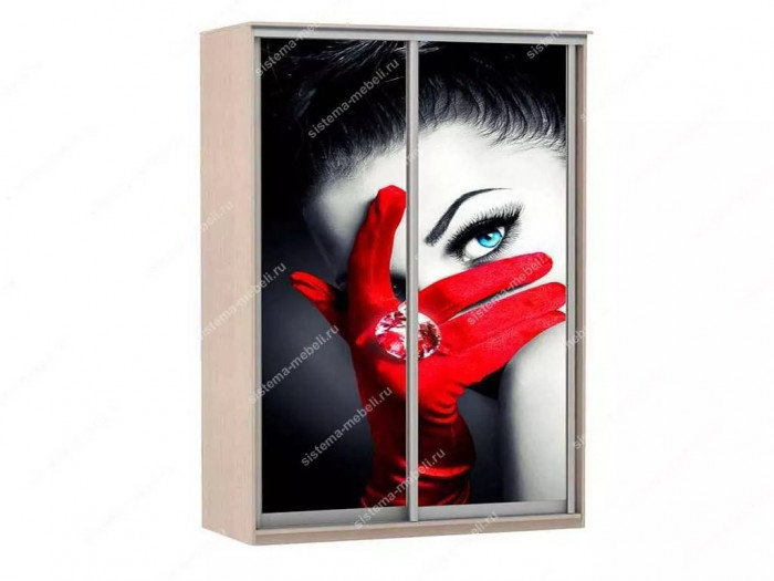 Шкаф купе Модерн 1490х450 2-х дверный 2-х секционный фотопечать №1 ясень