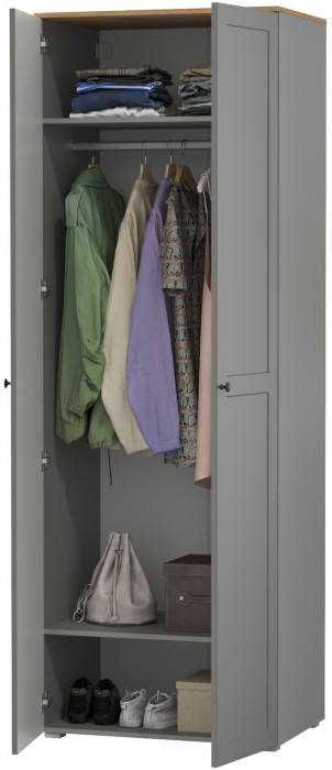 Остин 13.224 Шкаф, серый графит/дуб крафт золотой