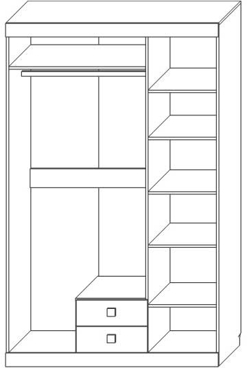 Шкаф трехдверный с ящиками "Лондон" - Дуб кентерберри/Сосна натуральная