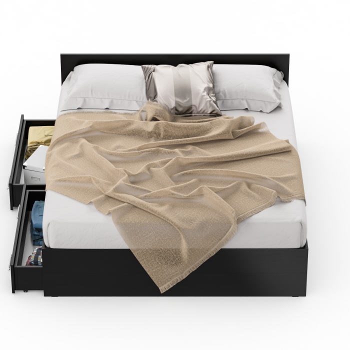 Стандарт Кровать с ящиками 1600, цвет венге, ШхГхВ 163,5х203,5х70 см., сп.м. 1600х2000 мм., без матраса, основание есть