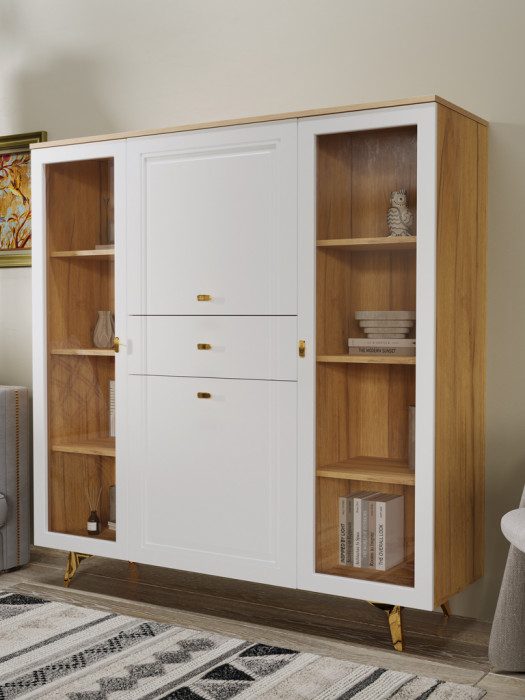 Шкаф низкий (2 стеклодвери) Вега Сапфир