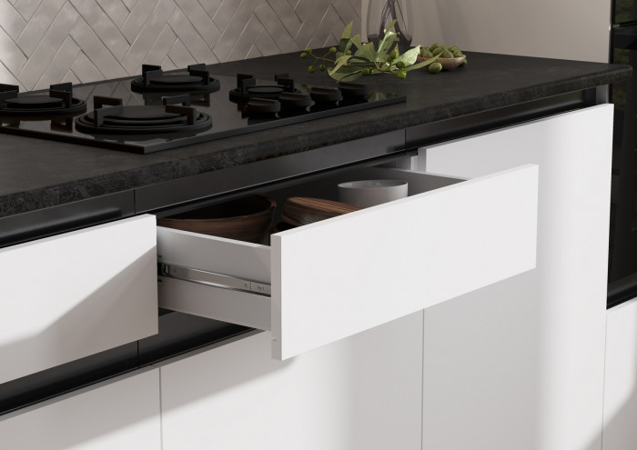 Кухня Техно-6 3,0/1080м, Белый/Белый снег софт/Прайм орех