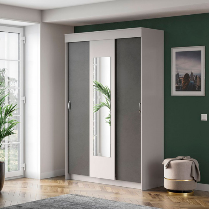 шкаф-купе Бассо серый/антрацит