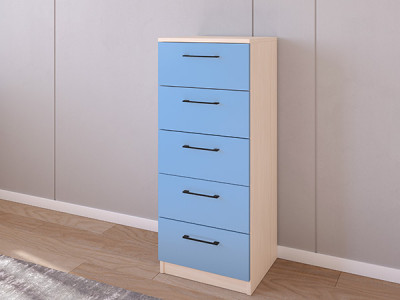 Комод 02/16 45х40х110 Дуб молочный/Голубой
