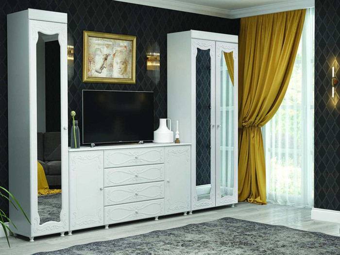 Гостиная Италия-4 белое дерево