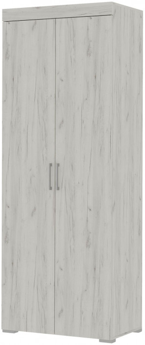 Гранд шкаф двухстворчатый  (0.802х2,121х0,483) дуб крафт белый