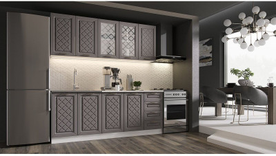 Кухня МДФ Агава 2000 трюфель (Белый, Трюфель)