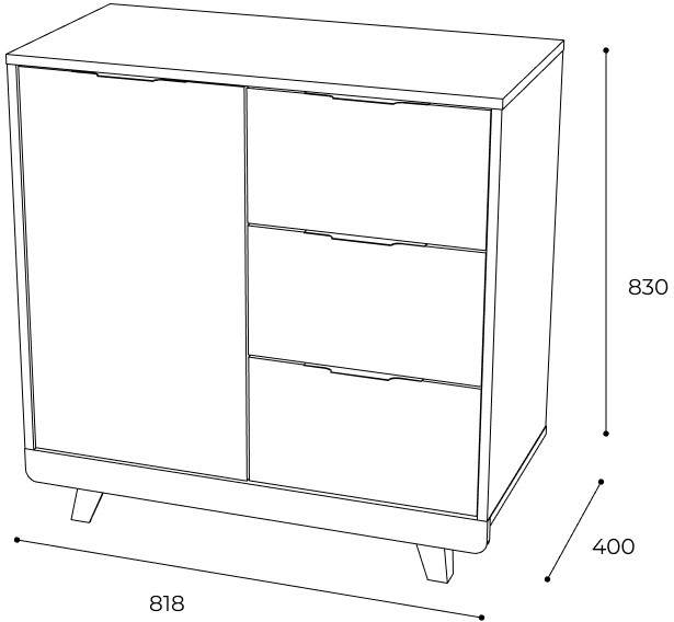 Комод "Мегаполис" КМ-12 Дуб каньон/фотопечать "Эвкалипт"