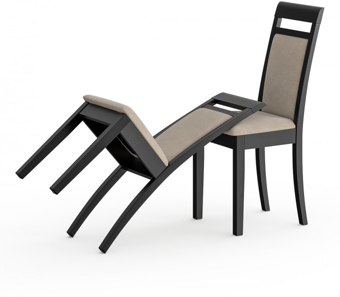 Два стула Мебель--24 Гольф-12 разборных, цвет венге, обивка ткань велюр капучино 25, ШхГхВ 40х40х100 см., от пола до верха сиденья 47 см.(мягк спинка)