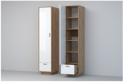 Эго Пенал П-1 ПД (Глянец Белый/Дуб Крафт Золотой)