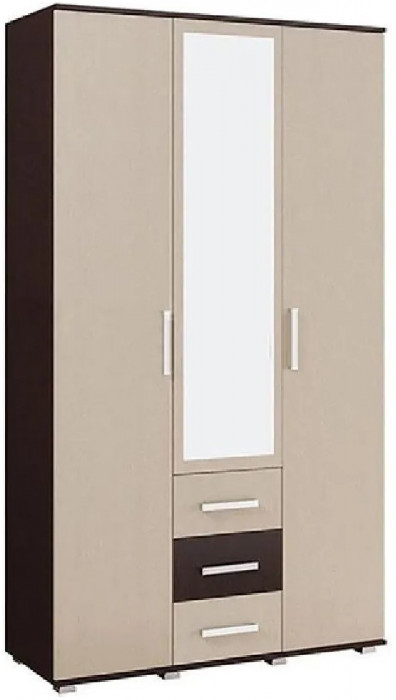 Белла шкаф 3-хстворчатый (венге/дуб беленый)