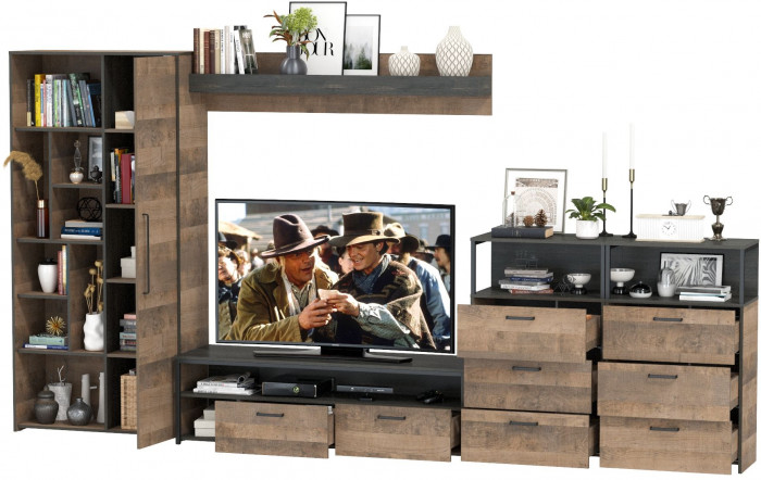 Трувор Гостиная 103, дуб гранж песочный/интра