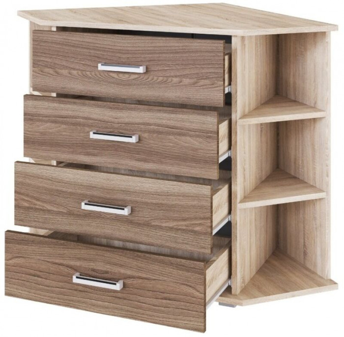 Комод угловой Катрин-7 дуб сонома/ясень шимо