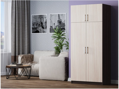 Шкаф №2 2х створчатый (Венге / Ясень шимо светлый)