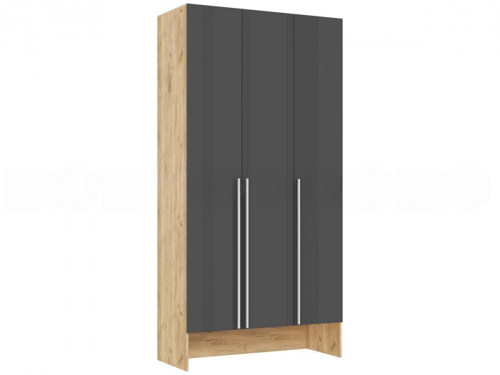 Луна Шкаф 3-х ств. графит софт NEW/дуб крафт