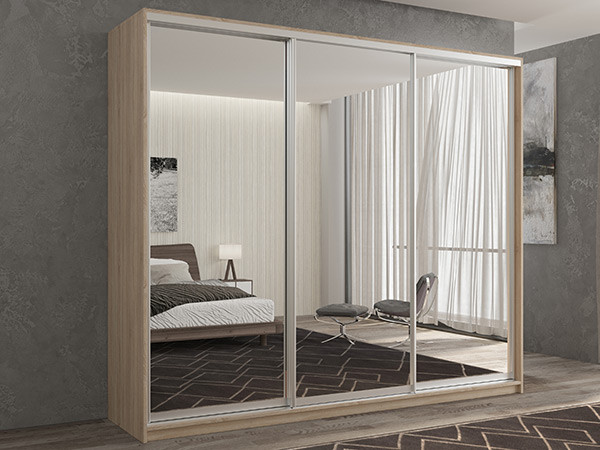 Шкаф-купе Кааппи 1 Сонома Светлый 240х45х230 см