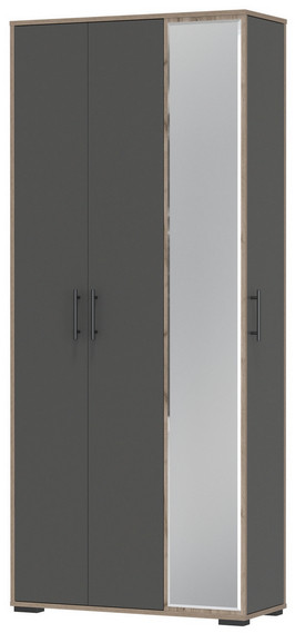 Прихожая 2-3421дкт/граф Домино-мини, цвет дуб крафт табачный/графит, ШхГхВ 88х36х202 см., универсальная сборка