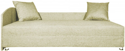 Кровать тахта односпальная 80х185, левый угол, рогожка, бежевый