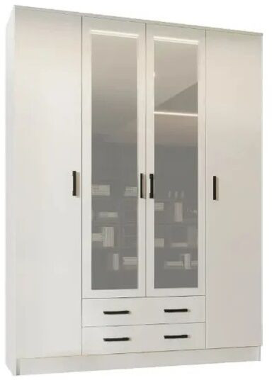 Квадро Шкаф четырёхдверный белый (Белый)