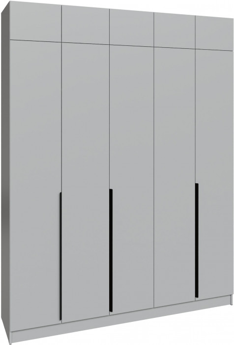 Шкаф 2,0 с антресолью Мадрид, Камень серый