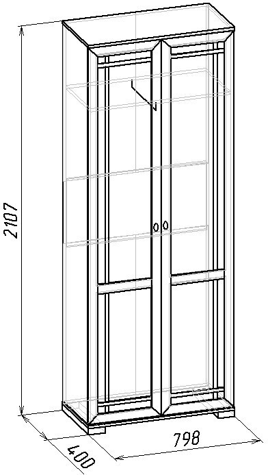 Шкаф двухдверный для одежды Sherlock 11, орех
