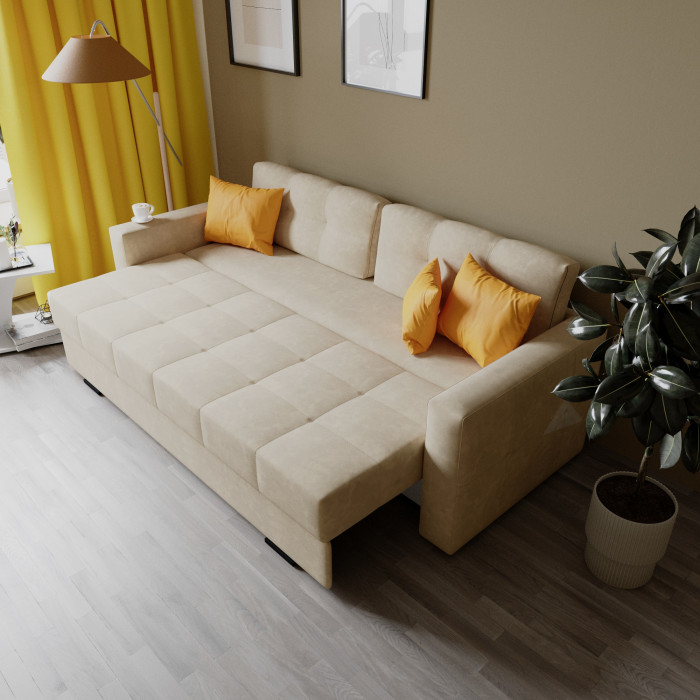 Диван раскладной Брэй экокожа бежевый