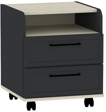 Тумба офисная Аурелио 94, Антрацит-Блеквуд Сатиновый