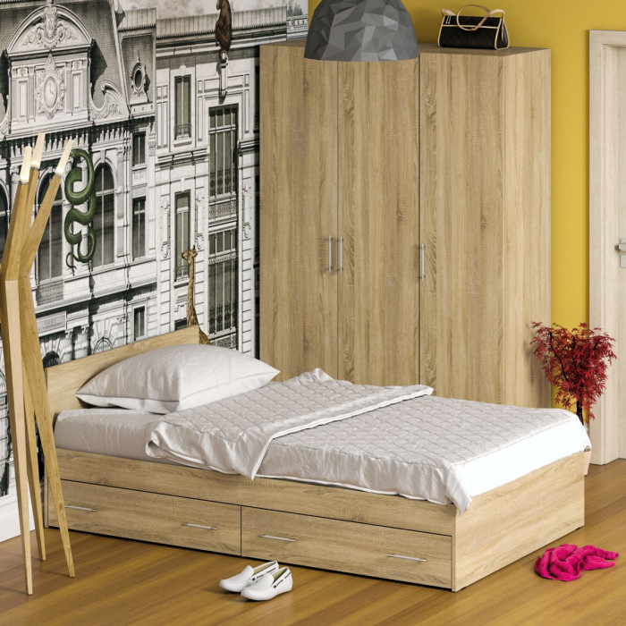 Спальня Стандарт 1-1200Я, дуб сонома