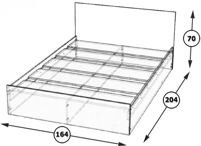Стандарт Кровать 1600, дуб сонома