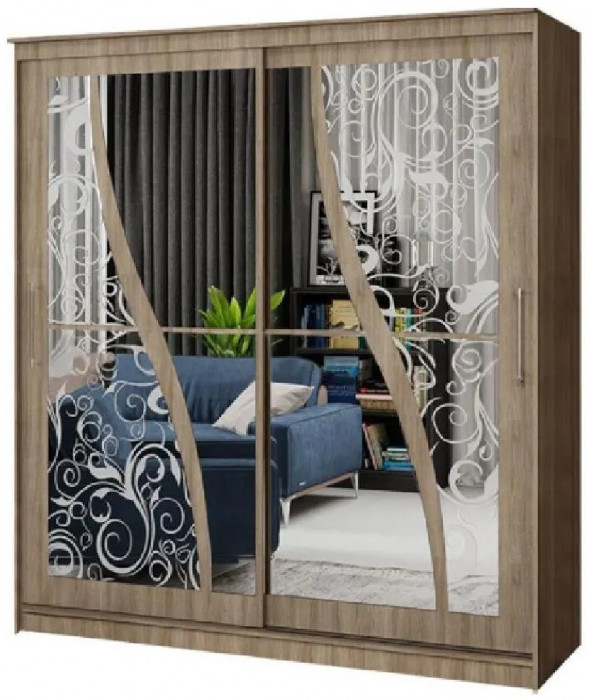 Шкаф-купе Элегант 2 2000 (Ясень шимо темный)