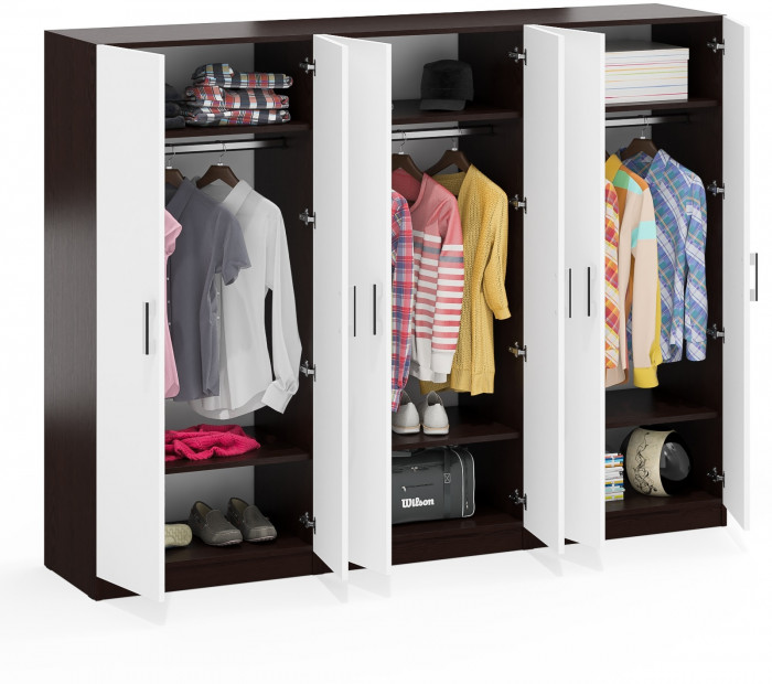 Три Шкафа С-МД-СК9Ш к компьютерному столу С-МД-СК9, венге/белый шагрень